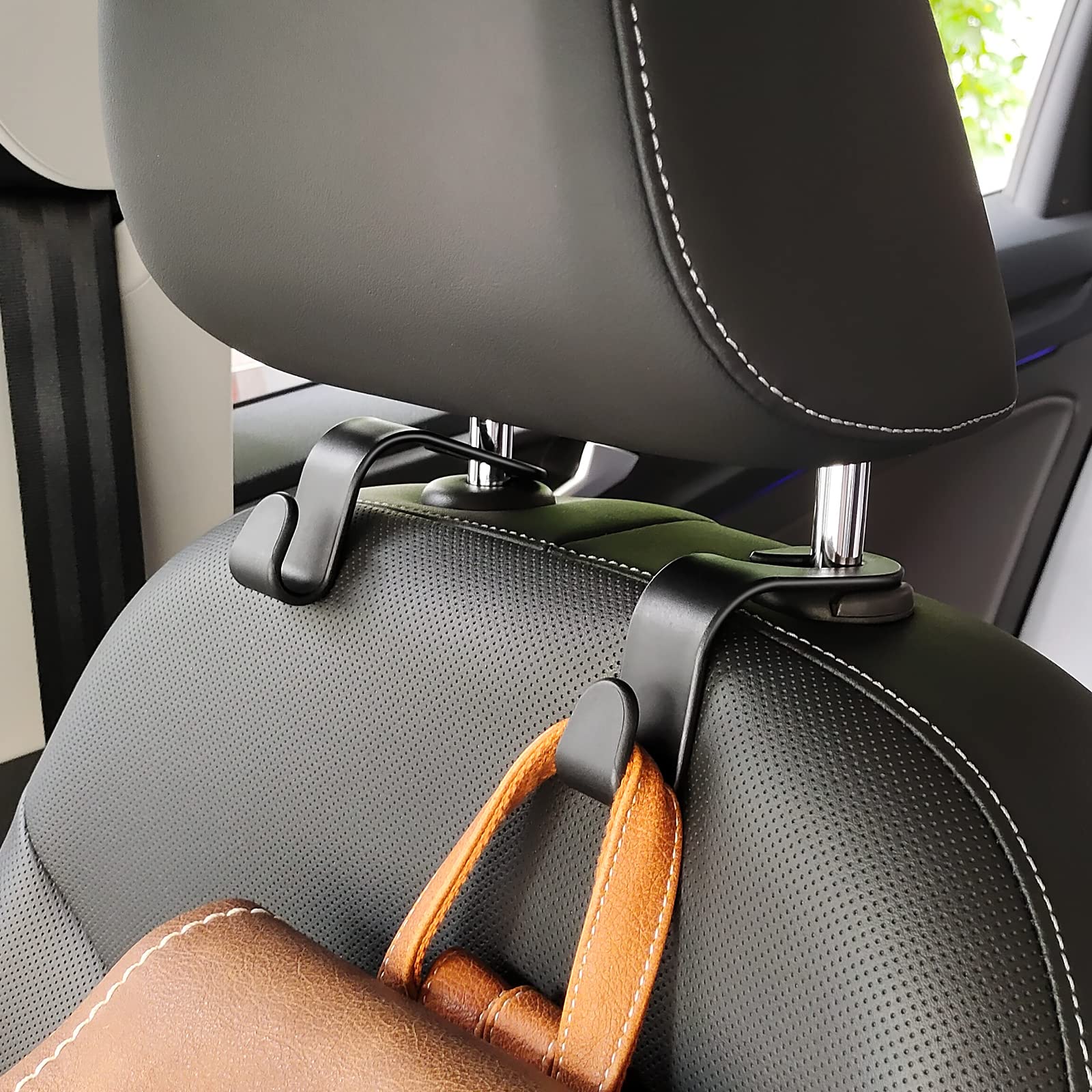 4 Pack Universal Car Seat Purse Hooks - Heavy Duty Auto Back Seat Organizer for Handbags, Coats & Accessories | Perfect for Travel, Shopping & Daily Commute