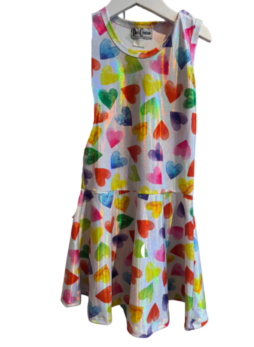 Dori Heart Metallic Dress for Women - Elegant Shiny Party Gown for Evening Events, Prom, Date Night & Special Occasions