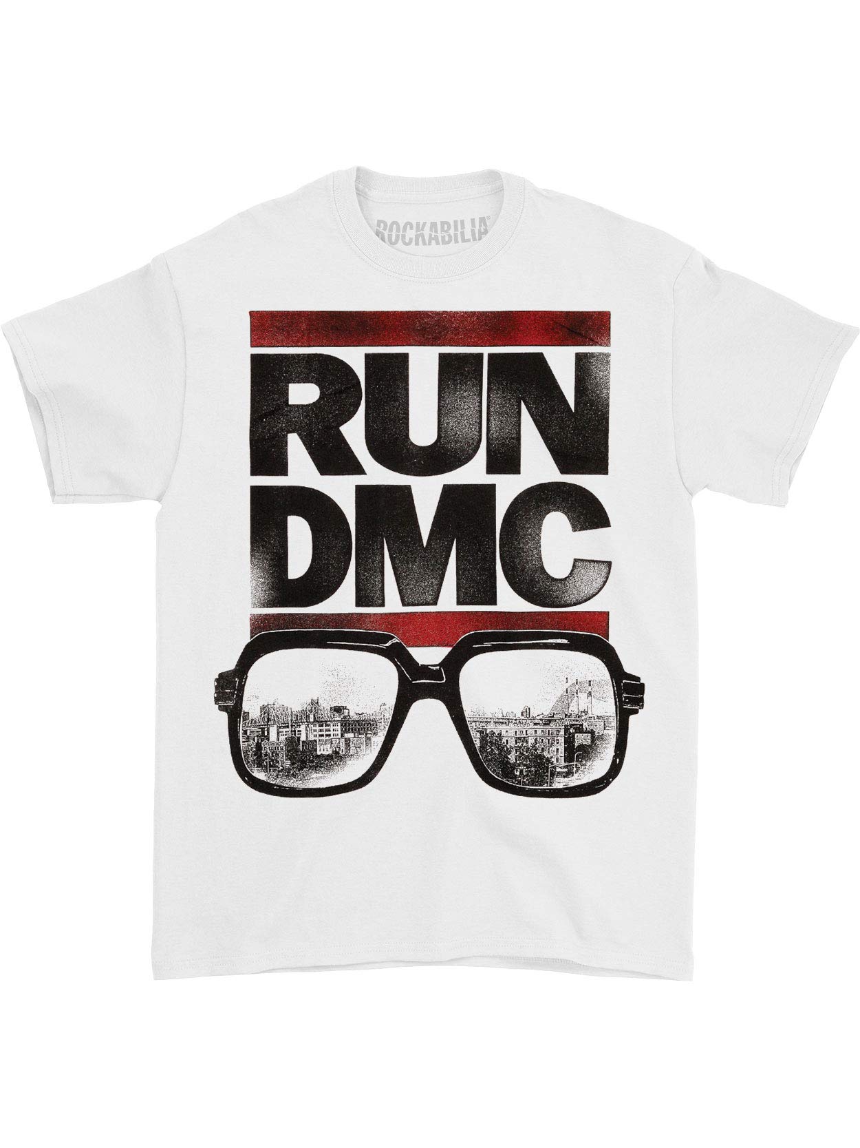 Men's Run DMC Graphic Print Cityscape T-Shirt - Vintage Hip Hop Tee for Casual Wear & Street Style