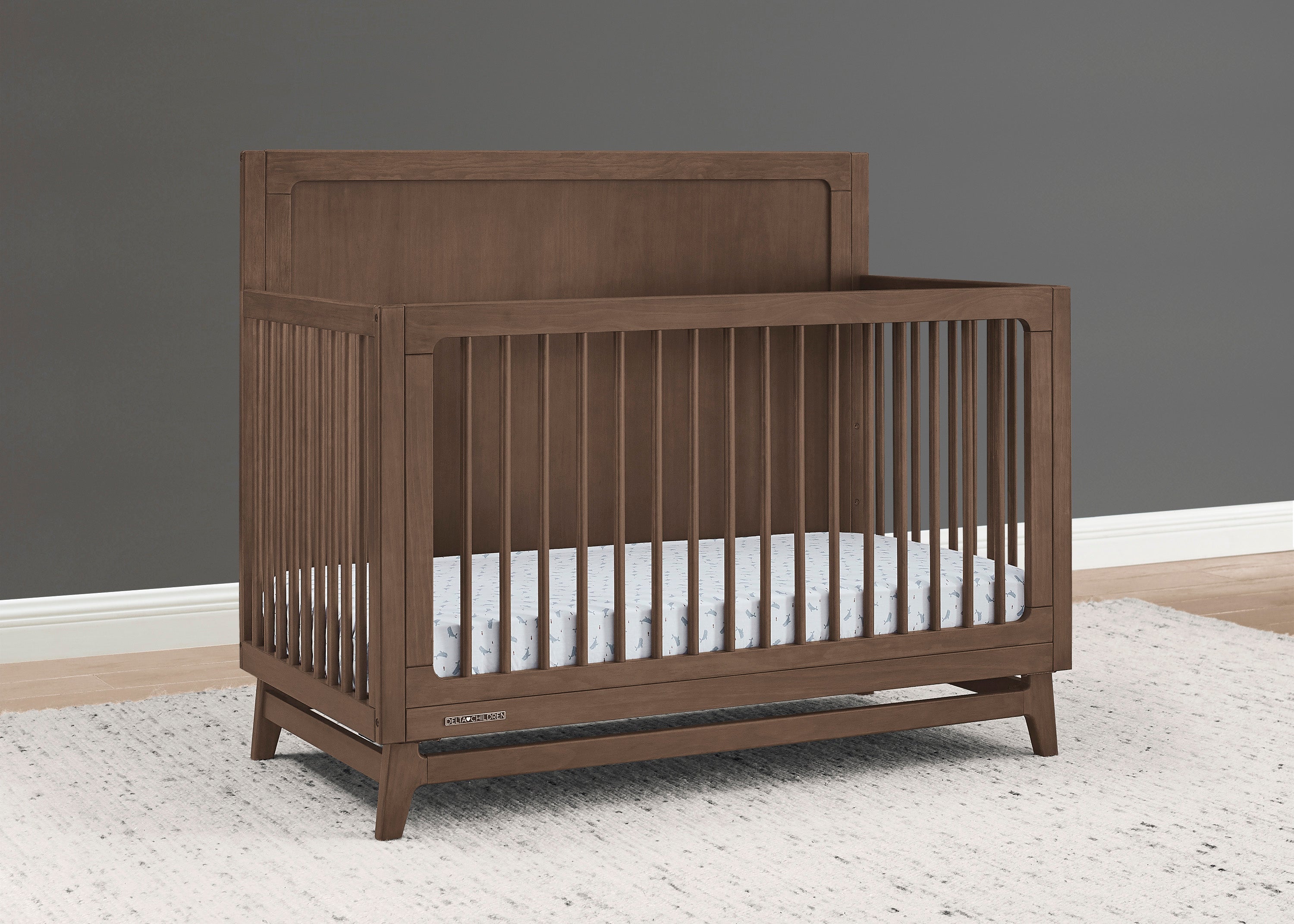 Convertible 6-in-1 Baby Crib by Spencer - Nursery Furniture That Grows with Your Child from Newborn to Toddler Bed