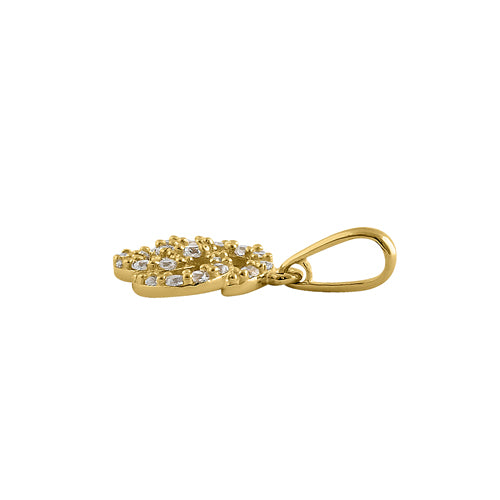 14K Yellow Gold Flower CZ Pendant Necklace - Elegant Sparkling Cubic Zirconia Jewelry for Women, Perfect for Valentine's Day Gifts, Anniversary & Party Wear