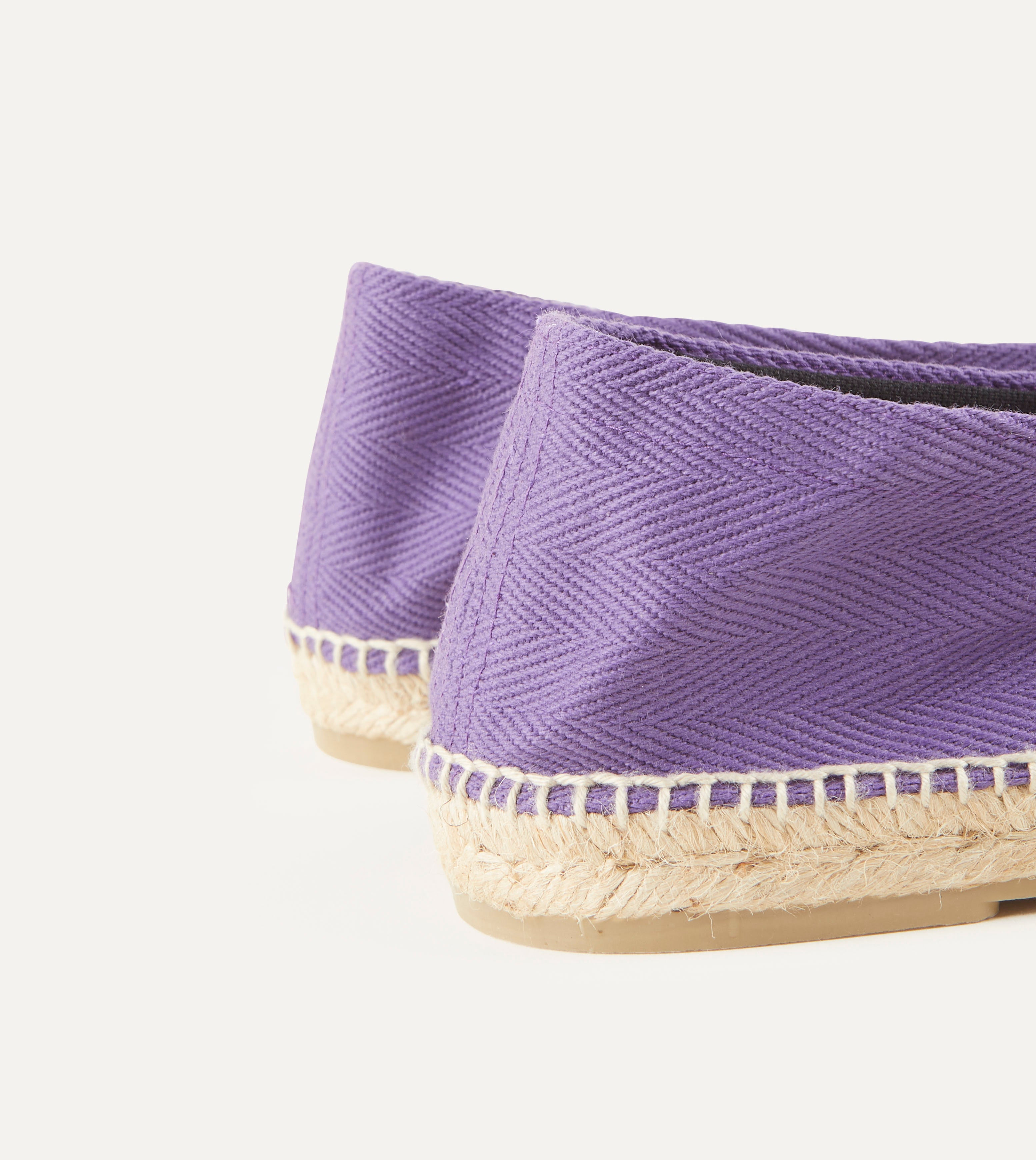 Stylish Purple Herringbone Cotton Espadrilles for Women - Comfortable Summer Slip-On Shoes for Beach, Vacation & Casual Outings