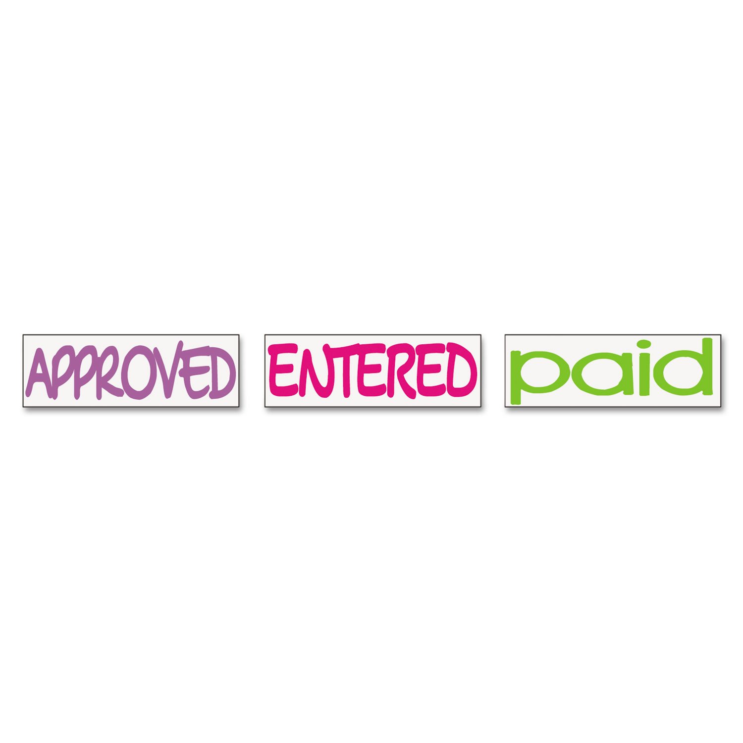 Stack Stamp Pre-Inked Triple Message Stamp - Approved, Entered, Paid (8802) | Self-Inking Office Stamp for Documents, Invoices & Receipts | Perfect for Small Business, Accounting & Legal Paperwork