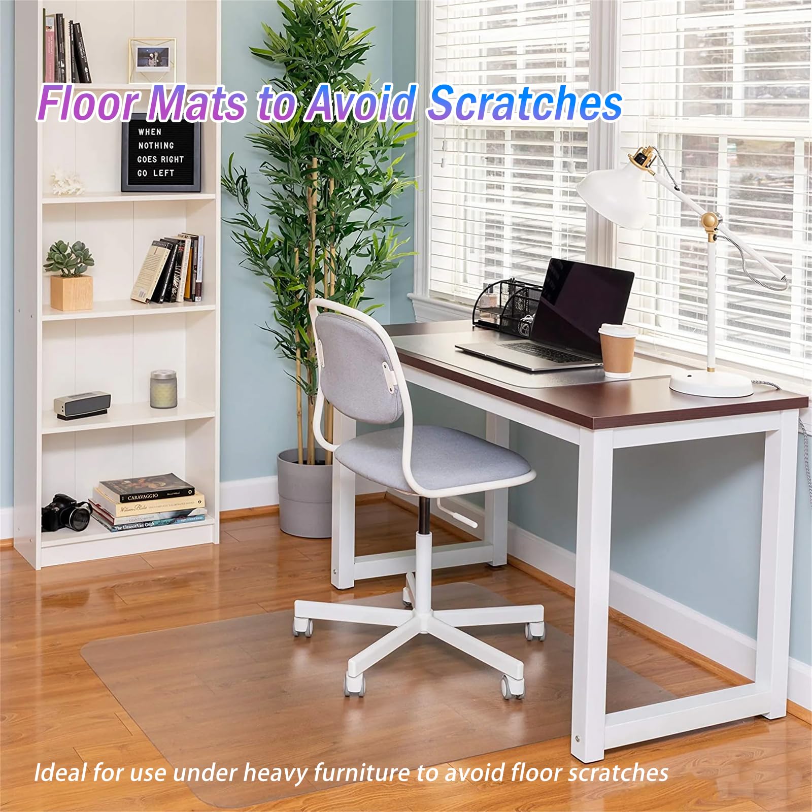 JanJunDec 16x32 Inch Clear PVC Plastic Desk Pad Blotter - Office Desk Cover Protector for Writing, Computer Work & Night Stand - Durable Rectangular Vinyl Table Mat for Home & Office Workspace