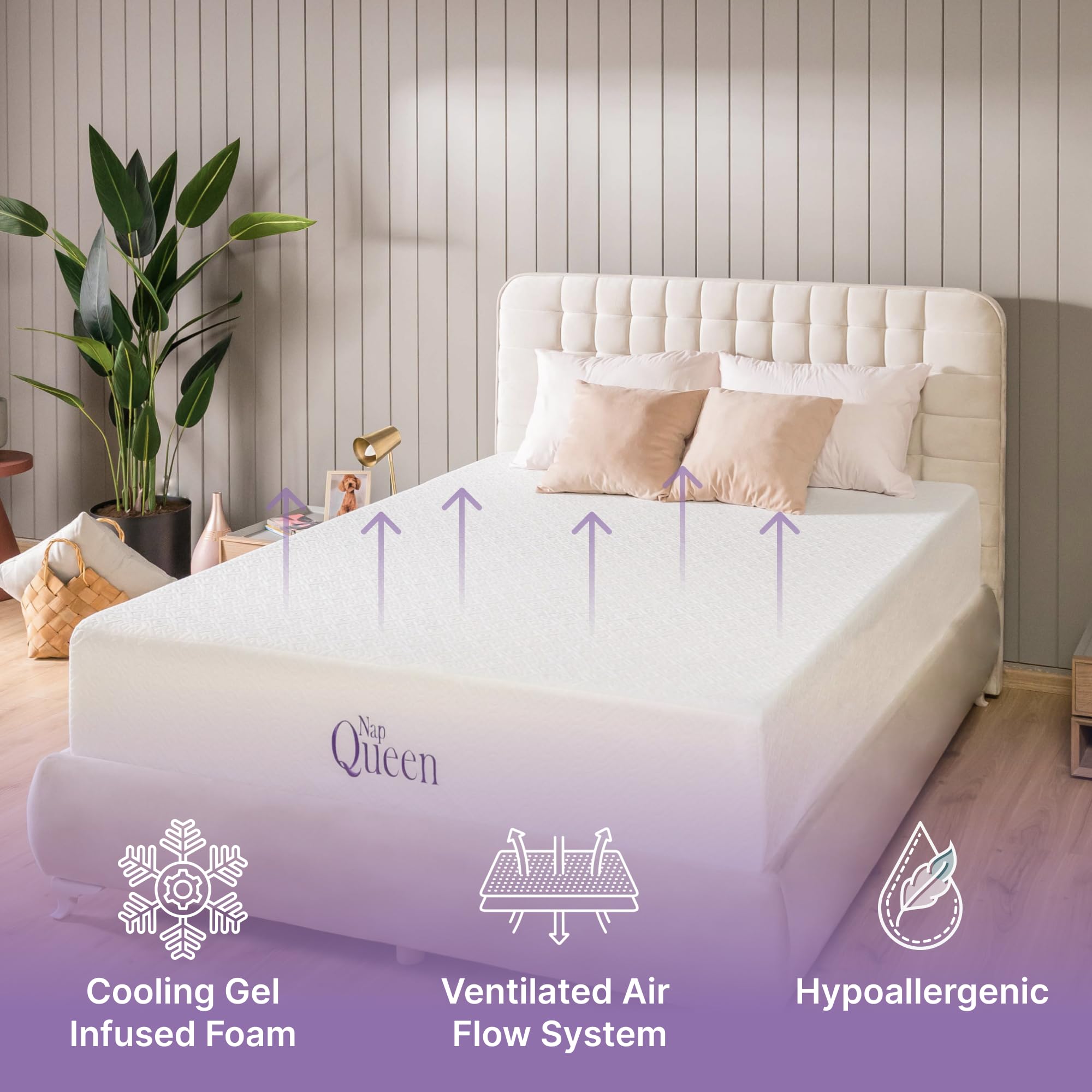 NapQueen 10 Inch Twin Cooling Gel Memory Foam Mattress - CertiPUR-US Certified, Medium Firm Support, Breathable Soft Cover - Perfect for Kids' Rooms, Guest Beds & Dorm Rooms - Mattress in a Box for Easy Setup