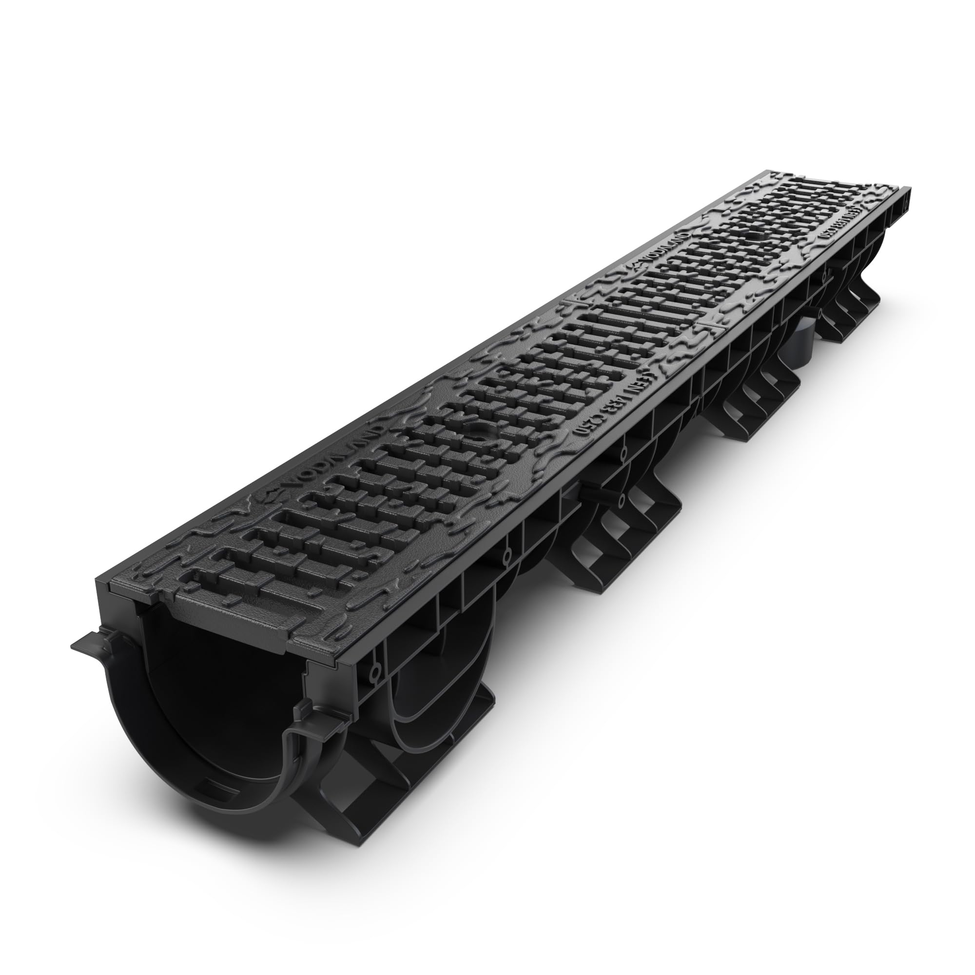 Vodaland 4 Inch Trench Drain Cast Iron Grate with Slotted Design - 4.8