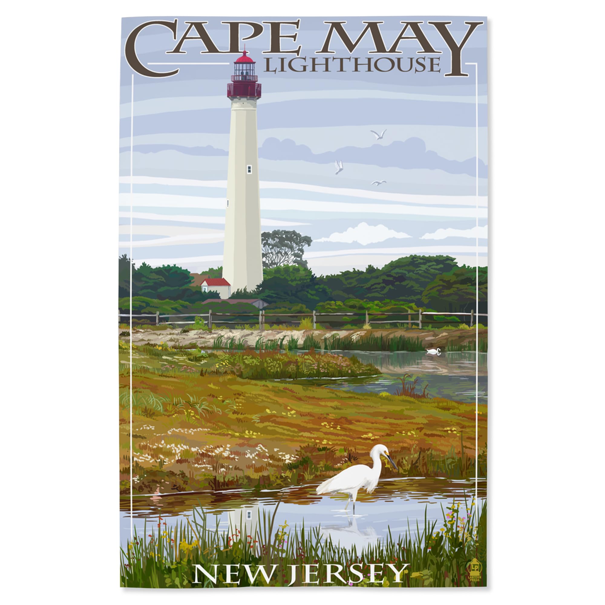 Lantern Press 16x24 Inch Giclee Print - New Jersey Shore Cape May Lighthouse Wall Art - Perfect for Home Decor, Office & Coastal Themed Rooms