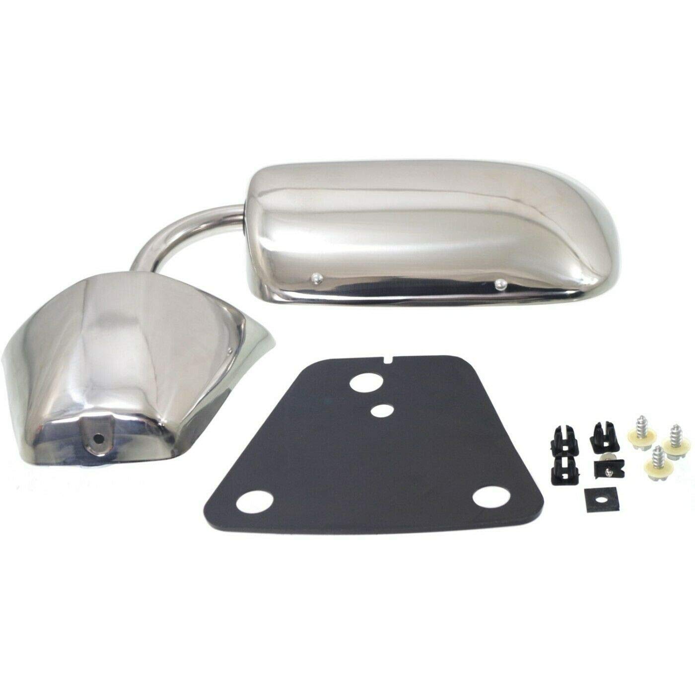Stainless Steel Manual Side View Mirrors LH & RH Pair Set for Trucks - Durable Replacement Mirrors for Enhanced Visibility and Safety While Driving