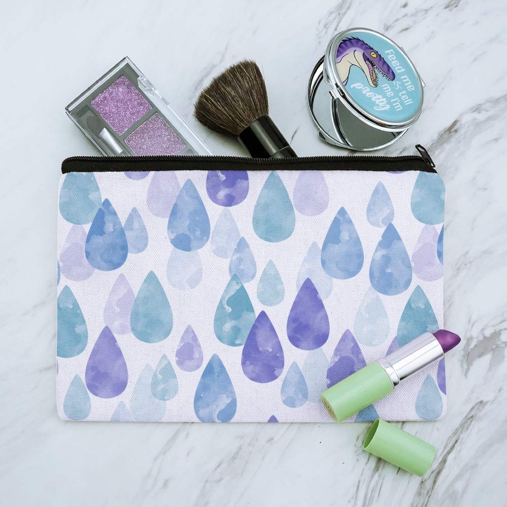 Waterproof Watercolor Raindrops Cosmetic Bag - Travel Makeup Organizer Pouch for Women, Perfect for Gym, Beach & Daily Essentials Storage