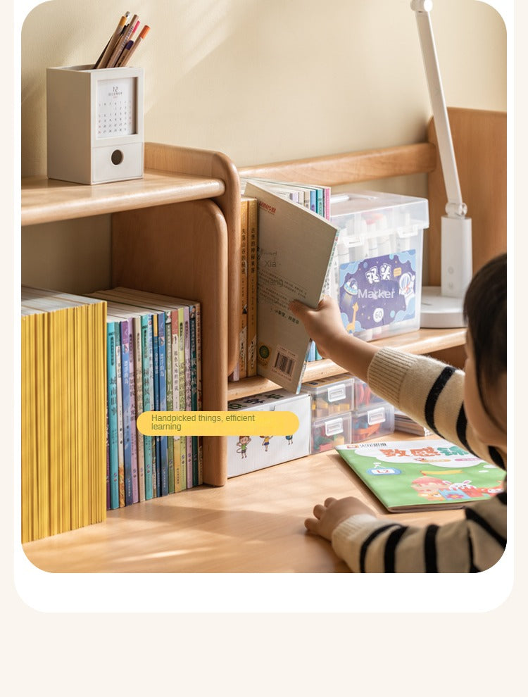 Solid Wood Kids Bookshelf - Beech, Oak, Poplar - Multi-Functional Storage Shelf for Bedroom, Playroom & Nursery Organization