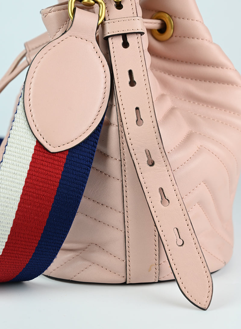 Gucci Marmont Bucket Bag in Pink - Stylish Designer Handbag for Women | Perfect for Parties, Dates & Everyday Use