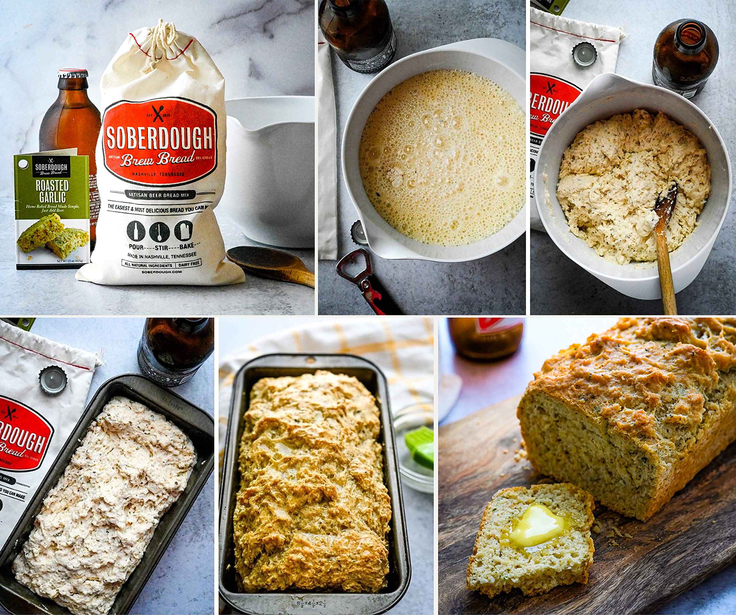 Soberdough Herb & Olive Focaccia Bread Mix - Artisan Italian Style Baking Kit for Homemade Bread | Perfect for Dinner Parties, Holiday Gifts & Family Baking Activities