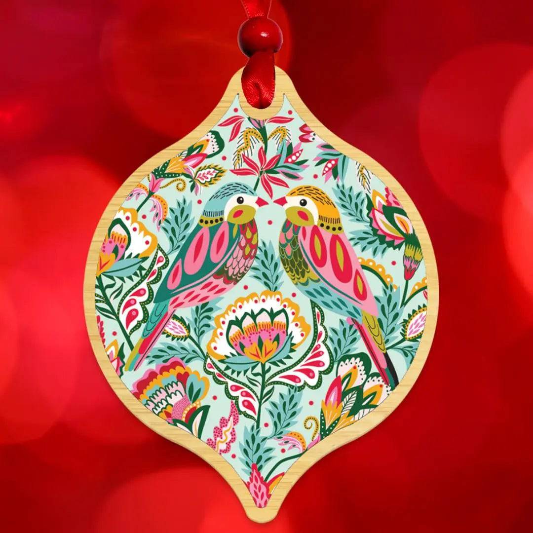 Handcrafted Bejeweled Bird Christmas Ornament - Elegant Holiday Tree Decoration for Festive Home Decor & Gift Giving