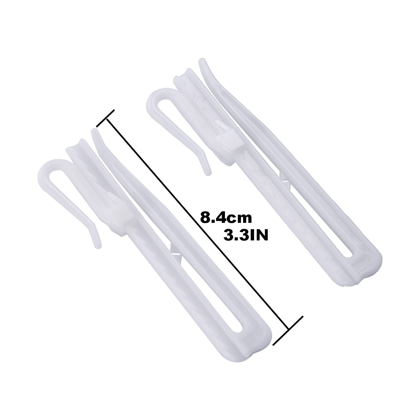 20PCS Adjustable Pinch Pleated Curtain Hooks - White Plastic Drapery Clips for Perfect Pleats | Ideal for Living Room, Bedroom & Window Treatments