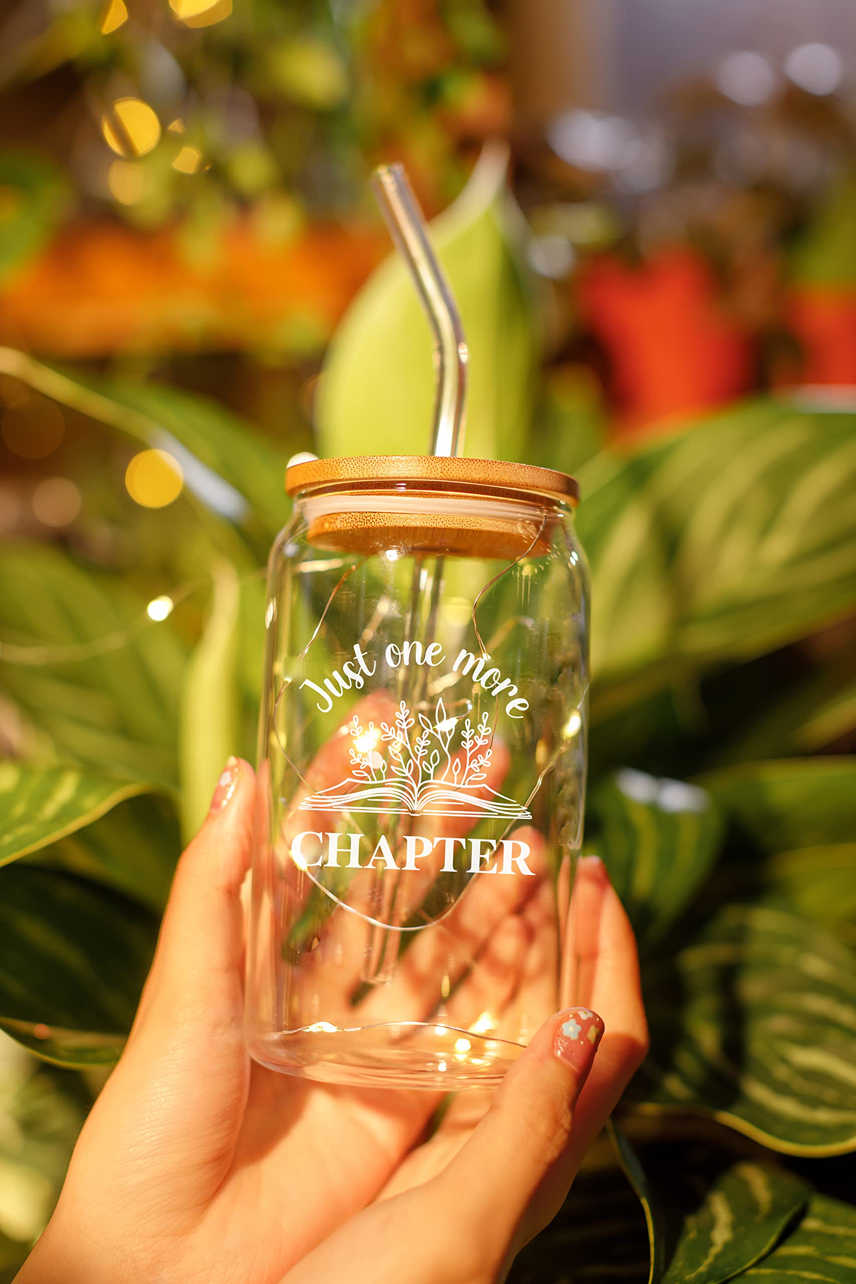 NewEleven Gifts For Book Lovers - 16 Oz Coffee Glass - Perfect Birthday Gift for Women, Her, Best Friend, Librarians, Bookaholics, Bookworms - Ideal for Reading Nooks, Book Clubs, and Cozy Evenings