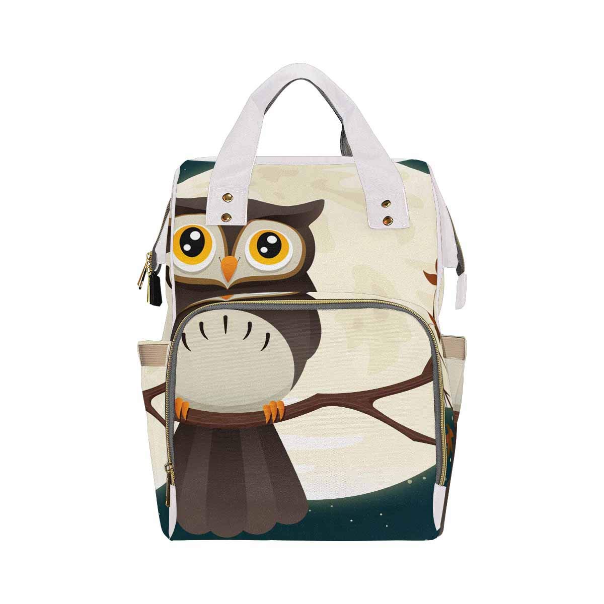 **InterestPrint Waterproof Diaper Bag for Baby Girls & Boys - Multifunctional Travel Backpack with Owl on a Branch Design - Perfect for Daycare, Outings & Family Trips**