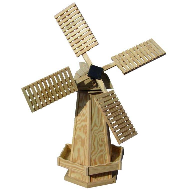 Dutch Windmill Outdoor Decor - Pressure Treated Wooden Garden Ornament for Yard, Patio & Lawn Decoration | Rustic Farmhouse Style Windmill for Backyard Landscape & Farm Theme Decor