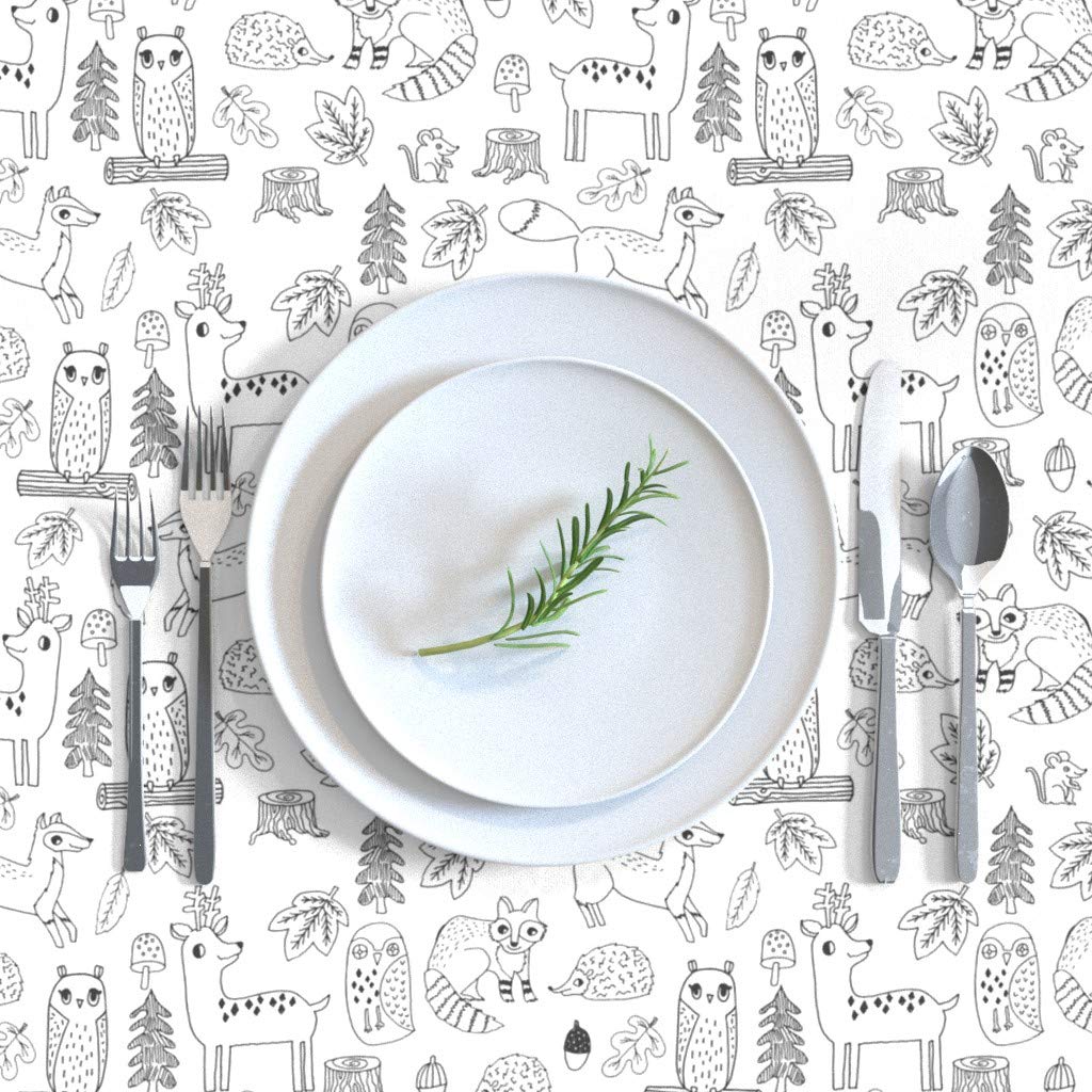 Custom Woodland Animals Autumn Tablecloth - 70