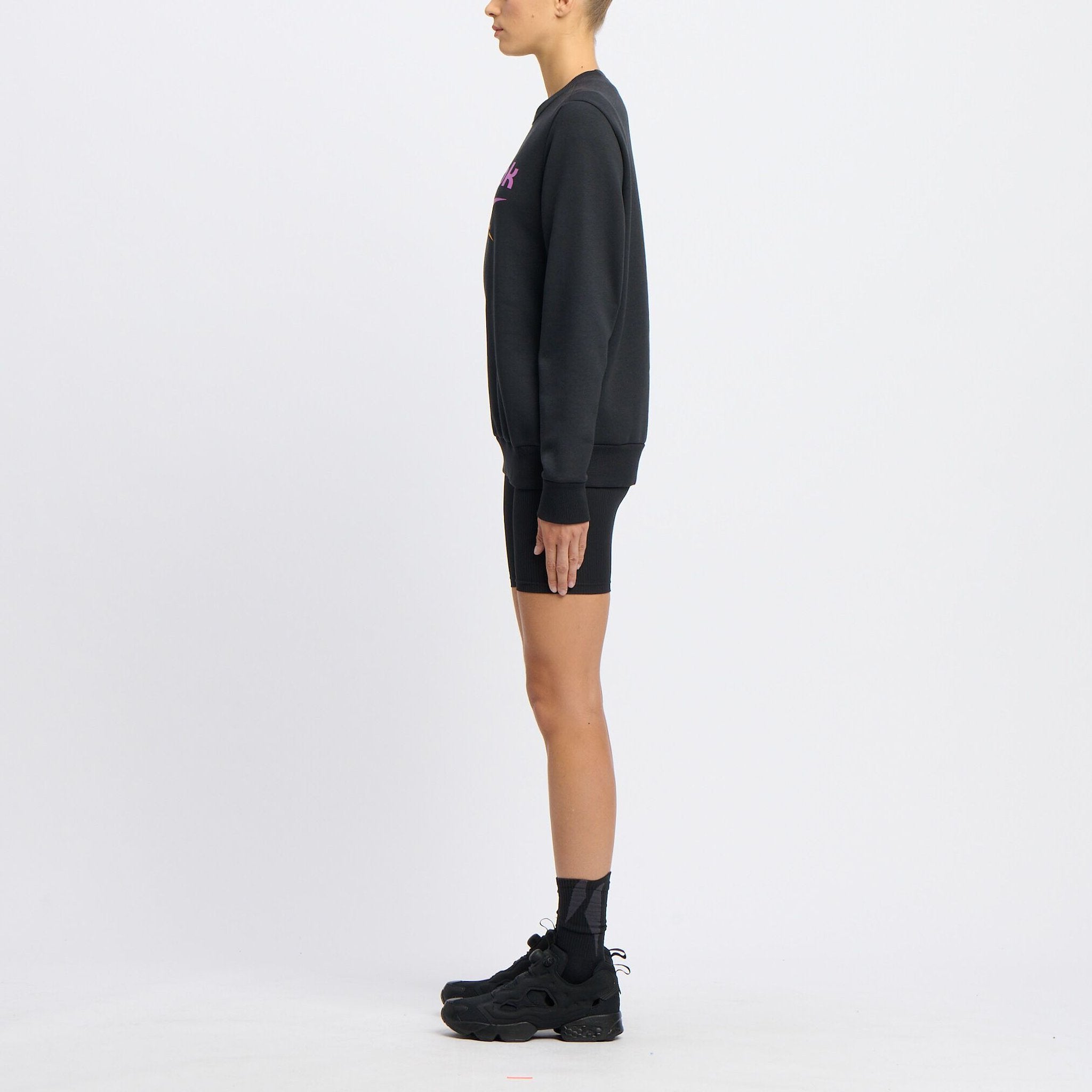 Reebok Women's Identity Big Logo Black Sweatshirt | Casual Pullover Hoodie for Gym, Running & Everyday Wear