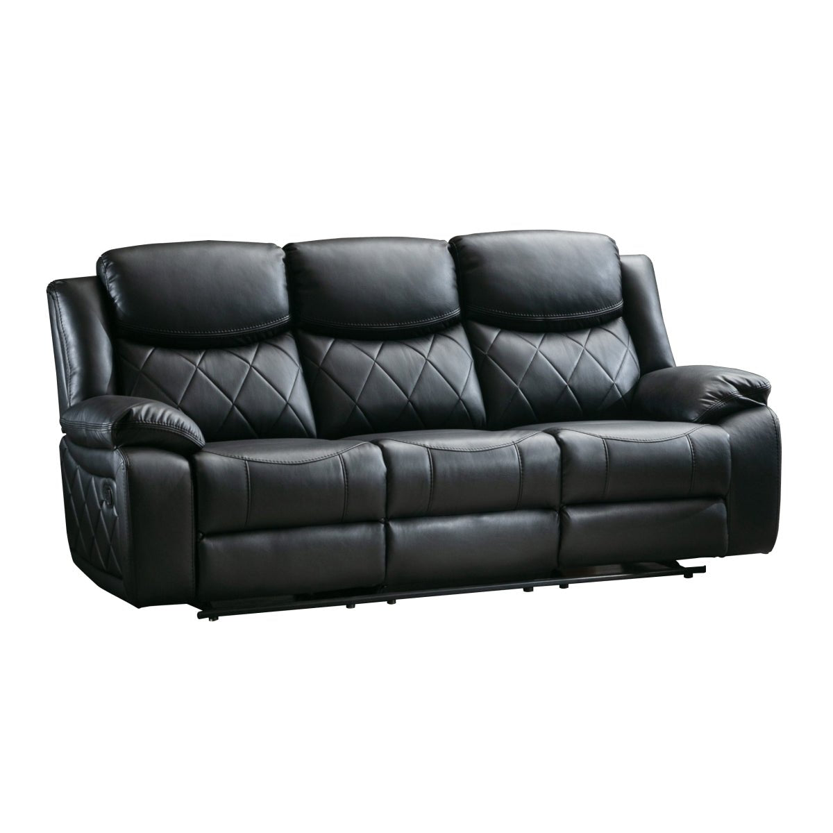 Bartholomew Black Reclining Sofa Set - Modern Comfortable Recliner Sectional for Living Room | Perfect for Movie Nights, Family Gatherings & Relaxation