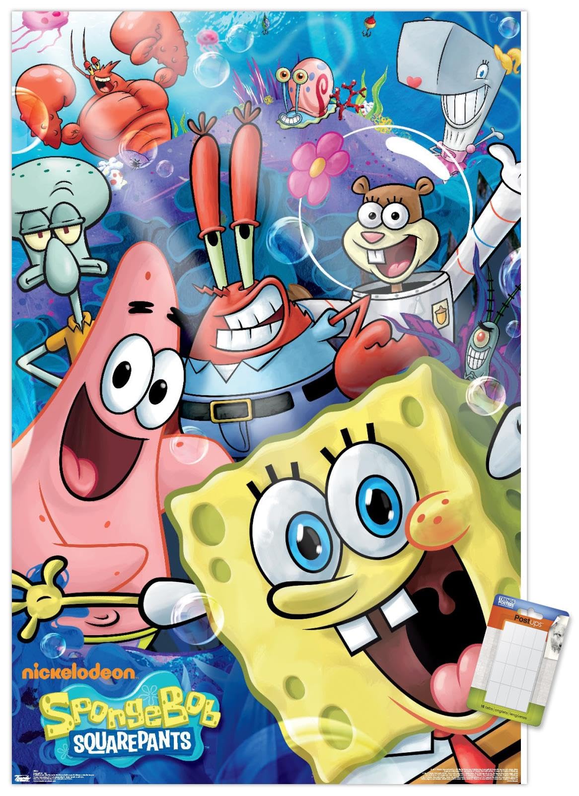Trends International Nickelodeon SpongeBob SquarePants Wall Poster - 14.725 x 22.375 Inches Premium Quality Poster & Mount Bundle - Perfect for Kids' Room Decor, Classroom, and Office Wall Art