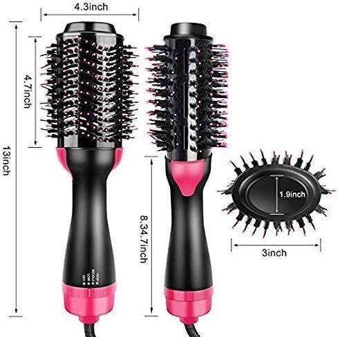 Upgraded 4-in-1 Blowout Hair Dryer Brush - Hot Air Styler, Volumizer & Straightening Comb with Negative Ion Technology for All Hair Types (Oval Shape, Black, 1200W) - Perfect for Salon-Quality Styling at Home, Travel & Daily Hair Care