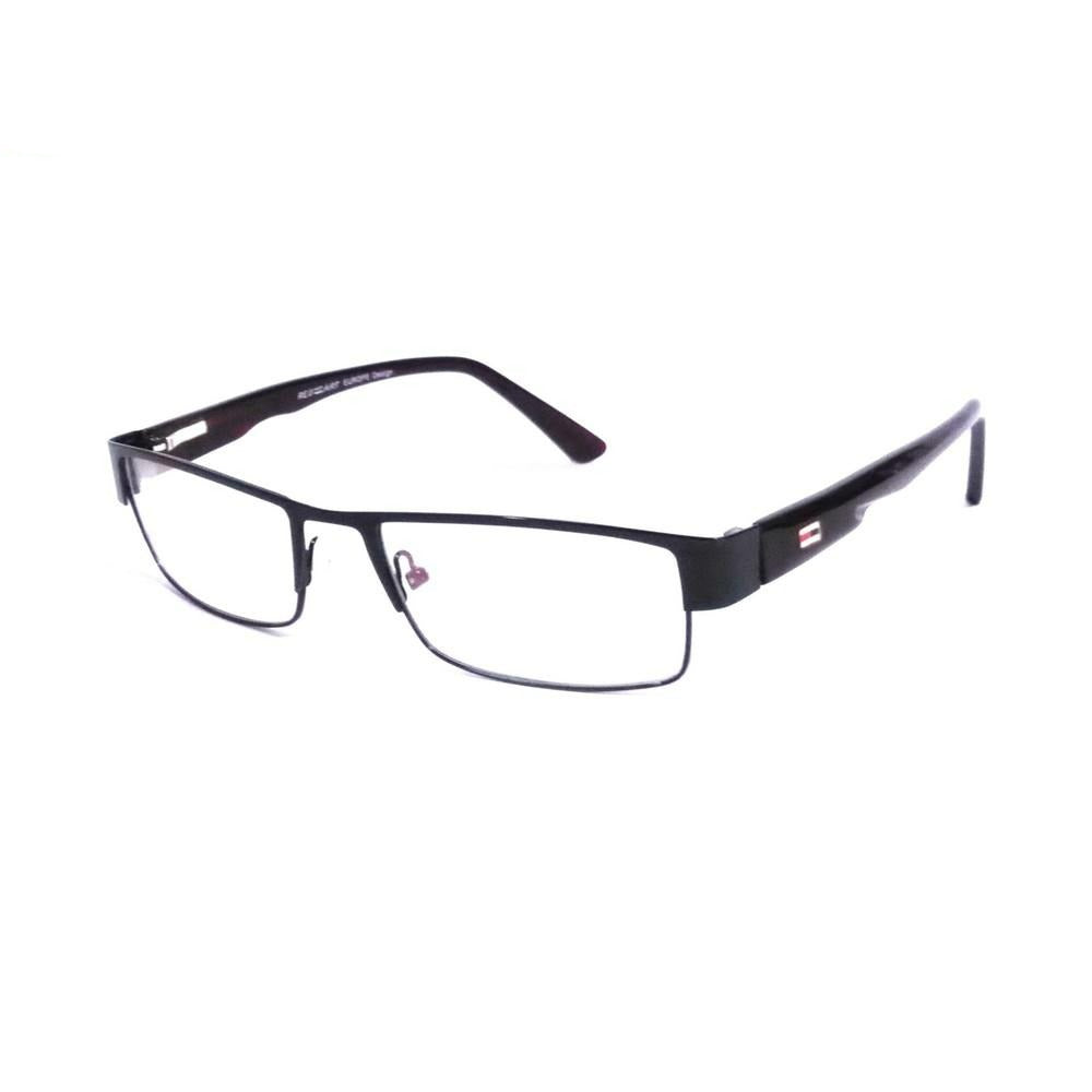 Premium Full Frame Metal Eyeglasses with Wine Red Temples R1162wn - Stylish & Durable for Work, Reading & Everyday Wear