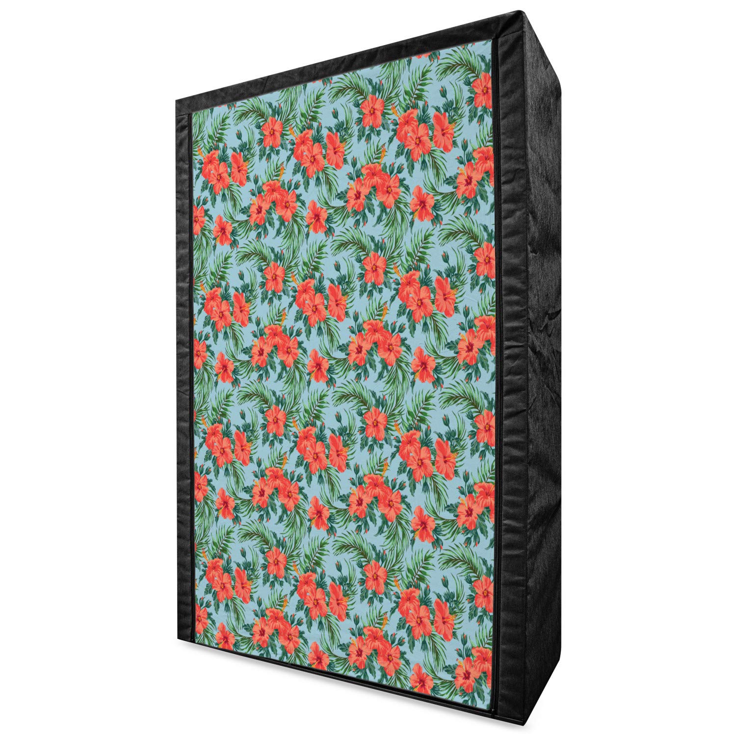 Ambesonne Luau Portable Fabric Wardrobe - Exotic Summer Bouquet Hibiscus Design, 42.5