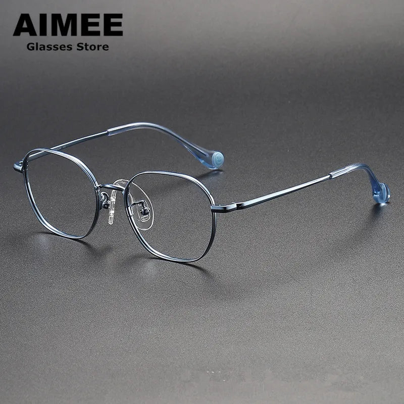 Unisex Youth's Full Rim Square Titanium Eyeglasses 80945 - Lightweight Durable Glasses for Kids & Teens - Perfect for School, Reading & Daily Wear