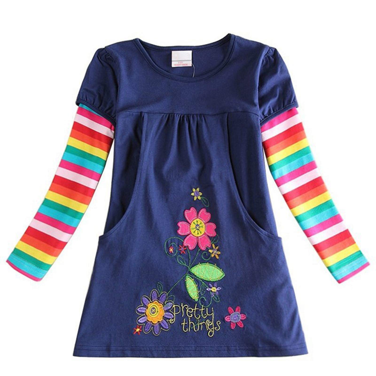 Egmy Party Baby Girl Dress - Cute Toddler Princess Flower Embroidery White Casual Dress for Girls | Perfect for Birthday Parties, Photo Shoots & Special Occasions