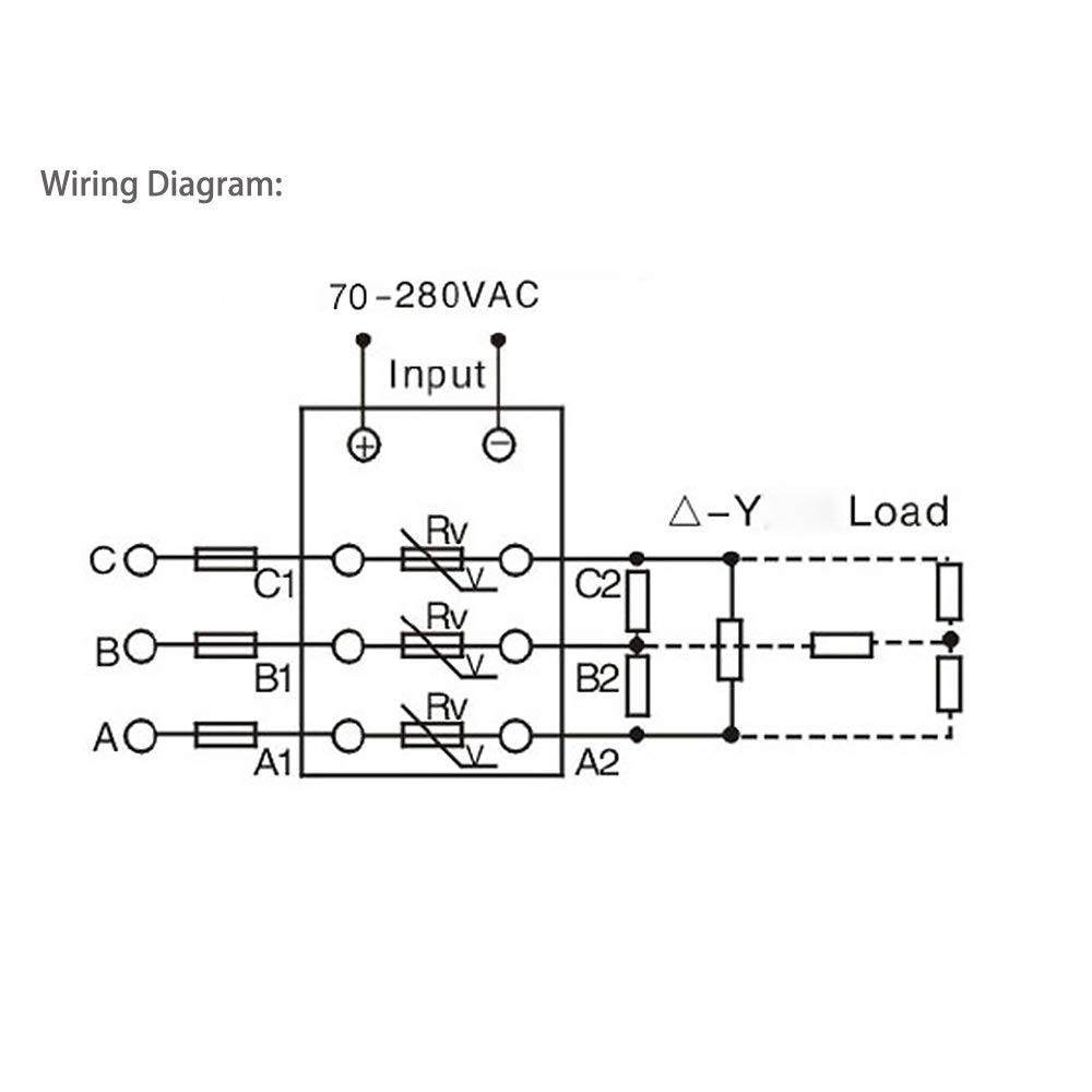 ATO 3 Phase Solid State Relay SSR-120AA - 120A 70-280V AC to AC Zero-Crossing Switch with LED Indicator for Industrial Automation & HVAC Systems