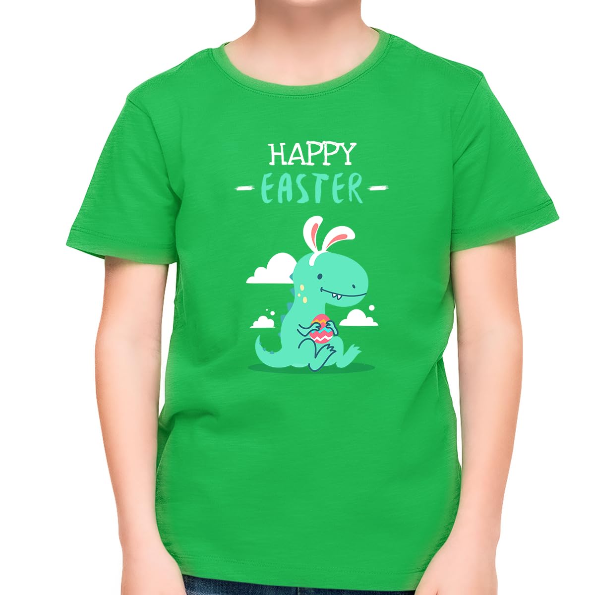 Fire Fit Designs Boys Easter Shirt - Cute Dinosaur Print Kids Easter Outfits for Toddler Boys | Perfect for Easter Egg Hunts, Church & Family Photos