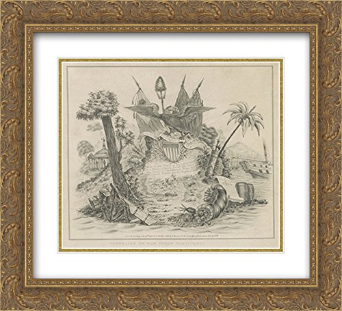 16x24 Double Matted Gold Ornate Framed Art Print - Portraits of The Seven Presidents of The U.S. | Perfect for Home Decor, Office Wall Art & Historical Gift