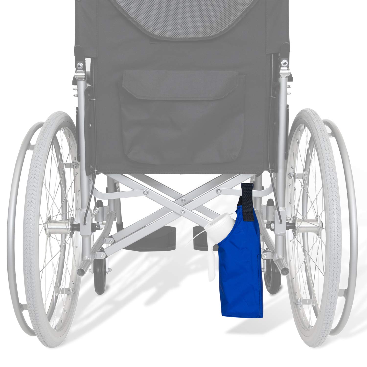 NYOrtho Adjustable Nylon Urine Bottle Holder for Men - Hospital Bed & Wheelchair Pouch Carrier with Secure Gripper (Bottle Not Included) - Ideal for Post-Surgery, Elderly Care & Mobility Assistance