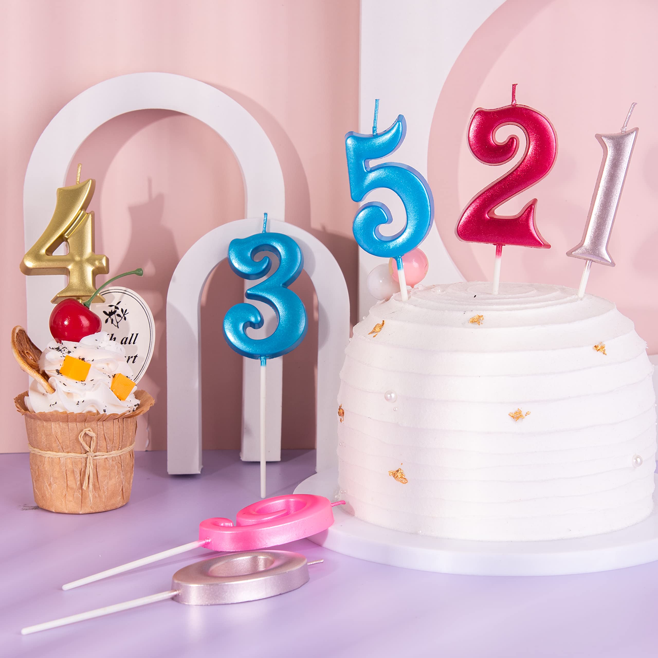 Elegant Red 2.76 Inch Number 2 Birthday Cake Candles - Red Number Candles for Birthday Cakes, Party Celebrations & Special Occasions | Perfect for Birthday Parties, Anniversary Cakes & Festive Decorations