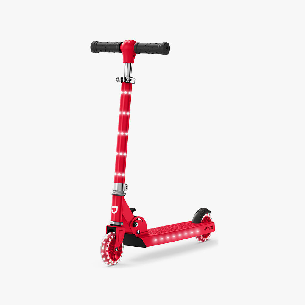 Orbit Light Up Folding Kick Scooter for Kids & Adults - LED Wheel Scooter with Adjustable Handlebar - Perfect for Commuting, Neighborhood Rides & Outdoor Fun