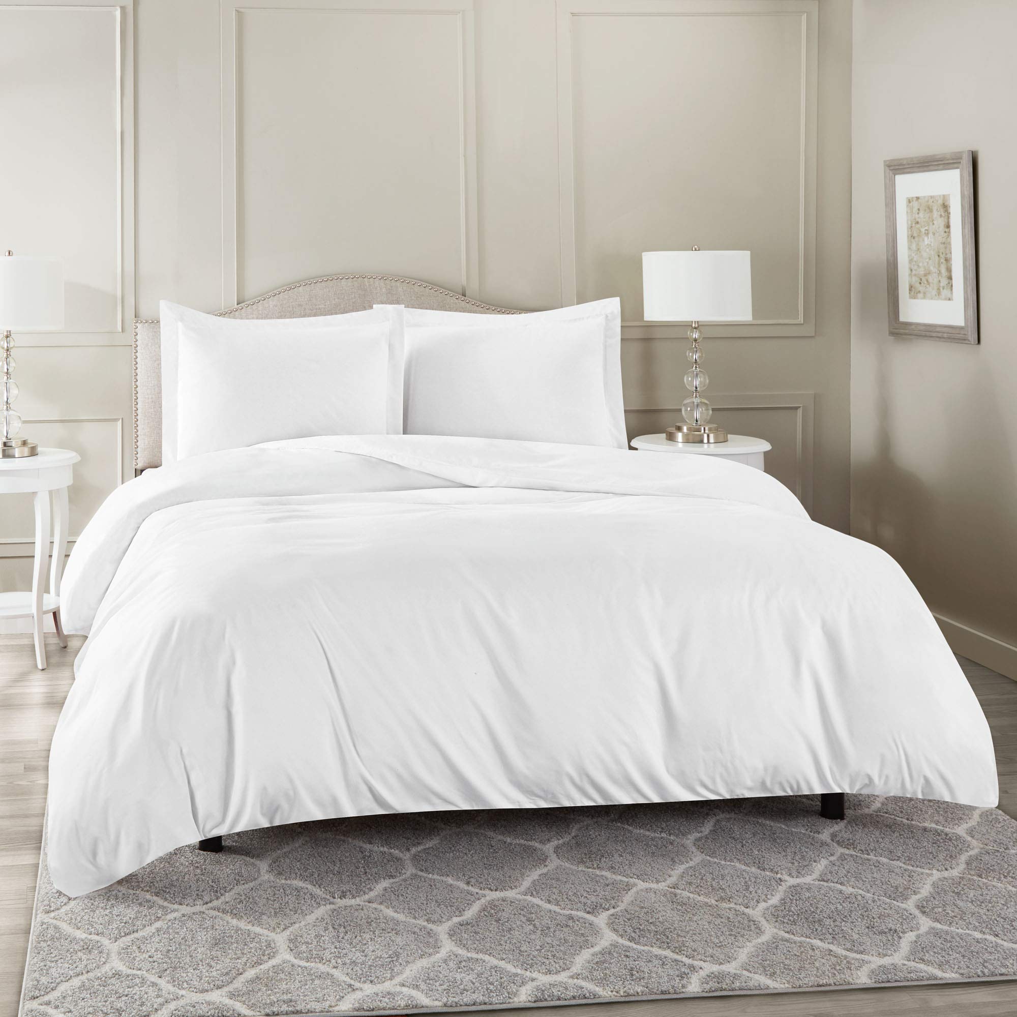 Premium 100% Cotton 800 Thread Count White Duvet Cover Set Twin Size (68x90 inches) - 3 Piece Comforter Cover with Button Closure & 2 Pillowcases | Soft Bedding for Cozy Sleep, Guest Room & Dorm Essentials