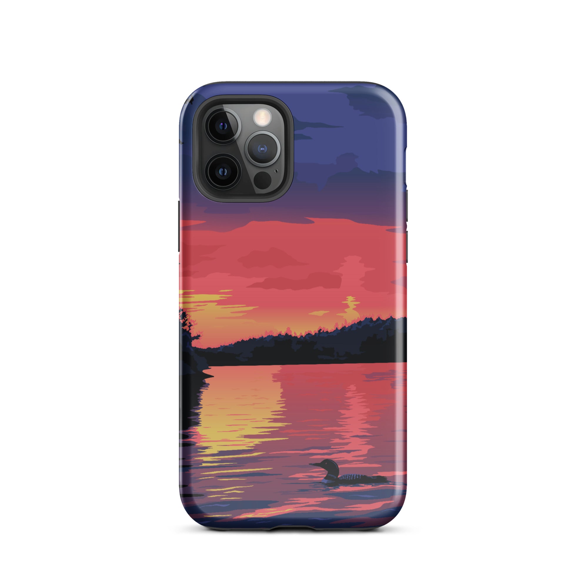 Premium iPhone Protective Case with Sunset Loon Design - Shockproof & Scratch-Resistant Cover for iPhone [Models] | Perfect for Outdoor Adventures, Travel & Daily Protection