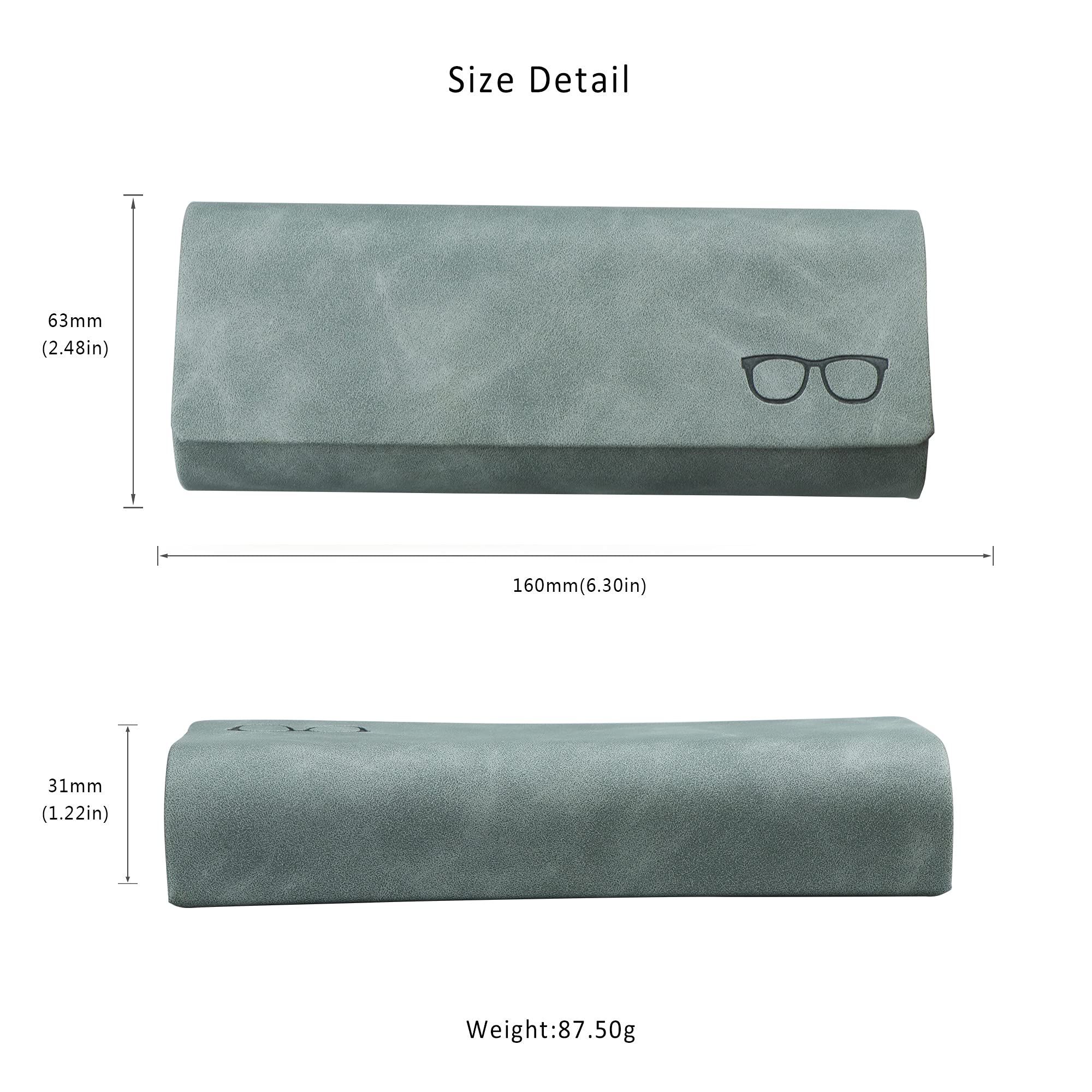 Premium Hard Shell Eyeglass Case - Durable PU Leather Sunglass Holder for Women & Men - Lightweight & Portable Eyewear Storage - Perfect for Travel, Work, and Daily Protection