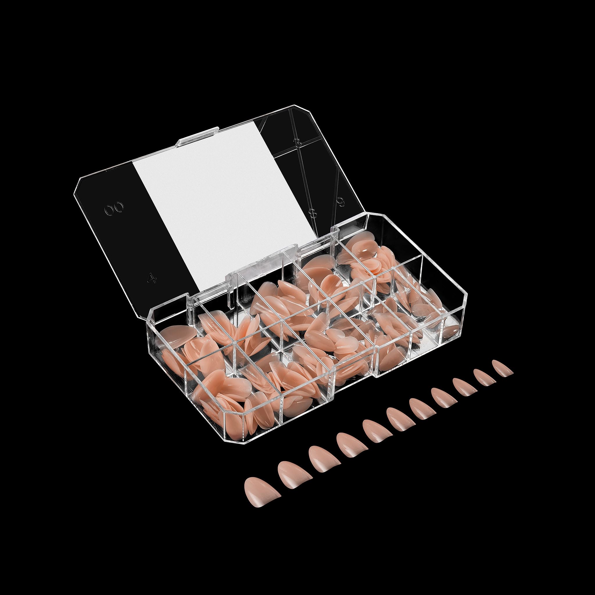 Apres Gel-X Emma Box of Nail Tips - 150pcs Soft Gel Nail Extensions in Natural Almond Short (11 Sizes 00-9) | Professional Salon Quality Press-On Nails for DIY Manicures, Home Nail Art & Special Occasions