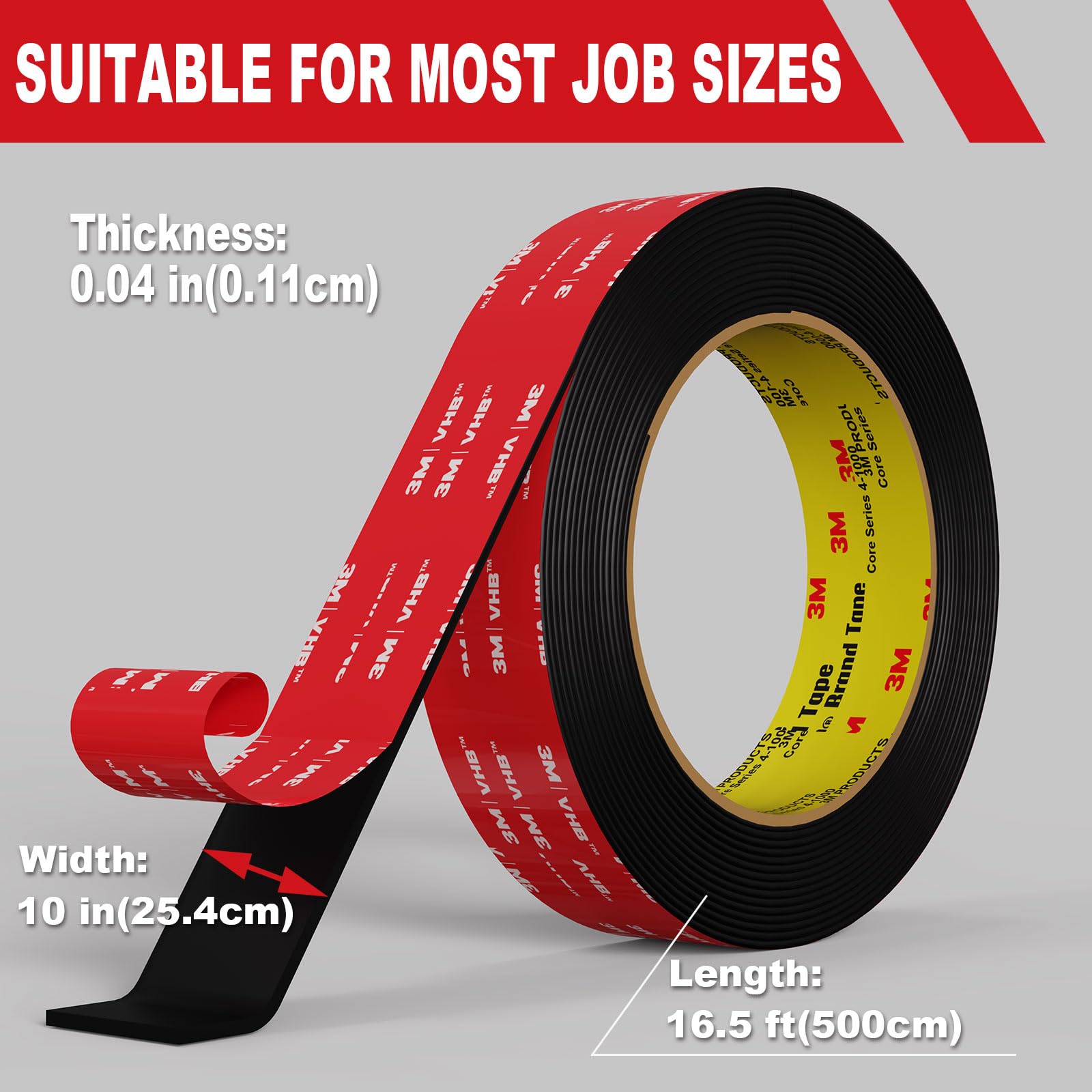 Extra Strong Double Sided Tape 1 inch x 16.5FT - Heavy Duty Mounting Adhesive for Walls, Cars, LED Strips | VHB Grade for Home & Office Decor - Perfect for Hanging Frames, Securing Carpets & DIY Projects