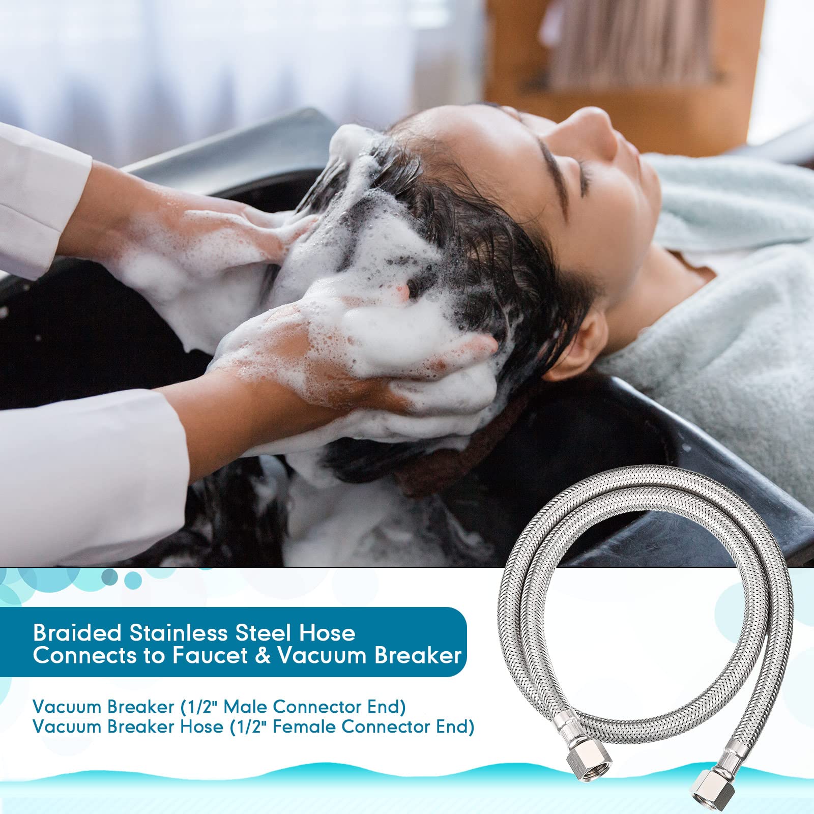Shampoo Bowl Vacuum Breaker Kit - 8 Pcs Replacement Parts for Salon Sink Faucet & Hair Washing Station | Perfect for Professional Salons, Barber Shops & Home Hair Care