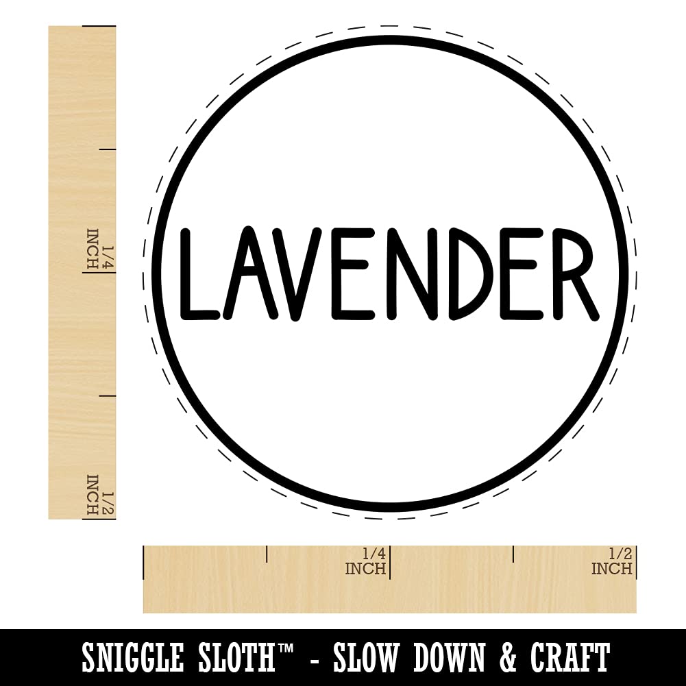 Lavender Scented Self-Inking Rubber Stamp - 1/2 Inch Mini Craft Stamp with Orange Ink for DIY Scrapbooking, Journaling & Planner Decoration - Floral Herb Design for Card Making and Gift Wrapping