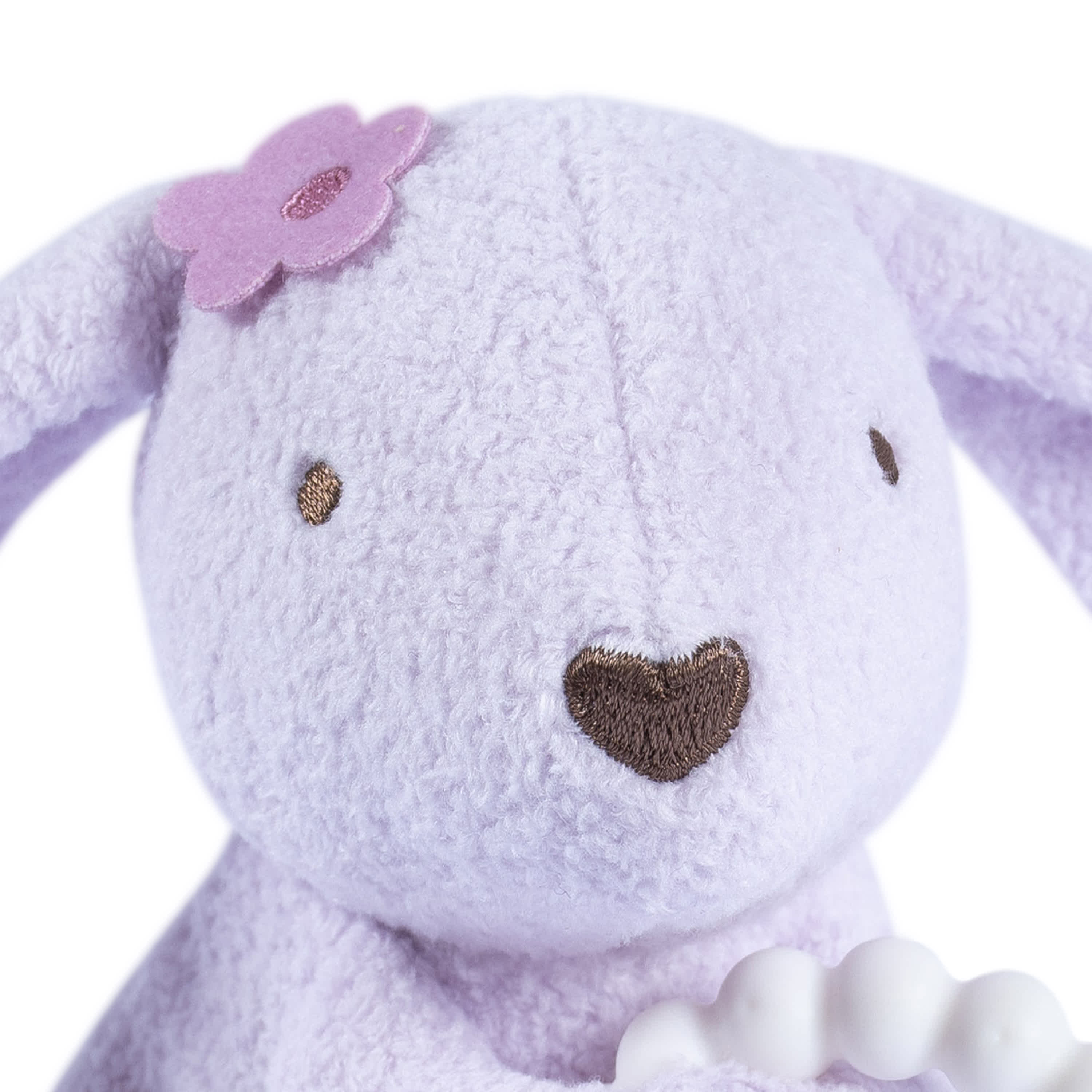 2 Piece Baby Girls Bunny & Hedgehog Rattle and Teether Set - Soft Chew Toys for Teething Infants - Perfect for Playtime, Sensory Development & Soothing Sore Gums