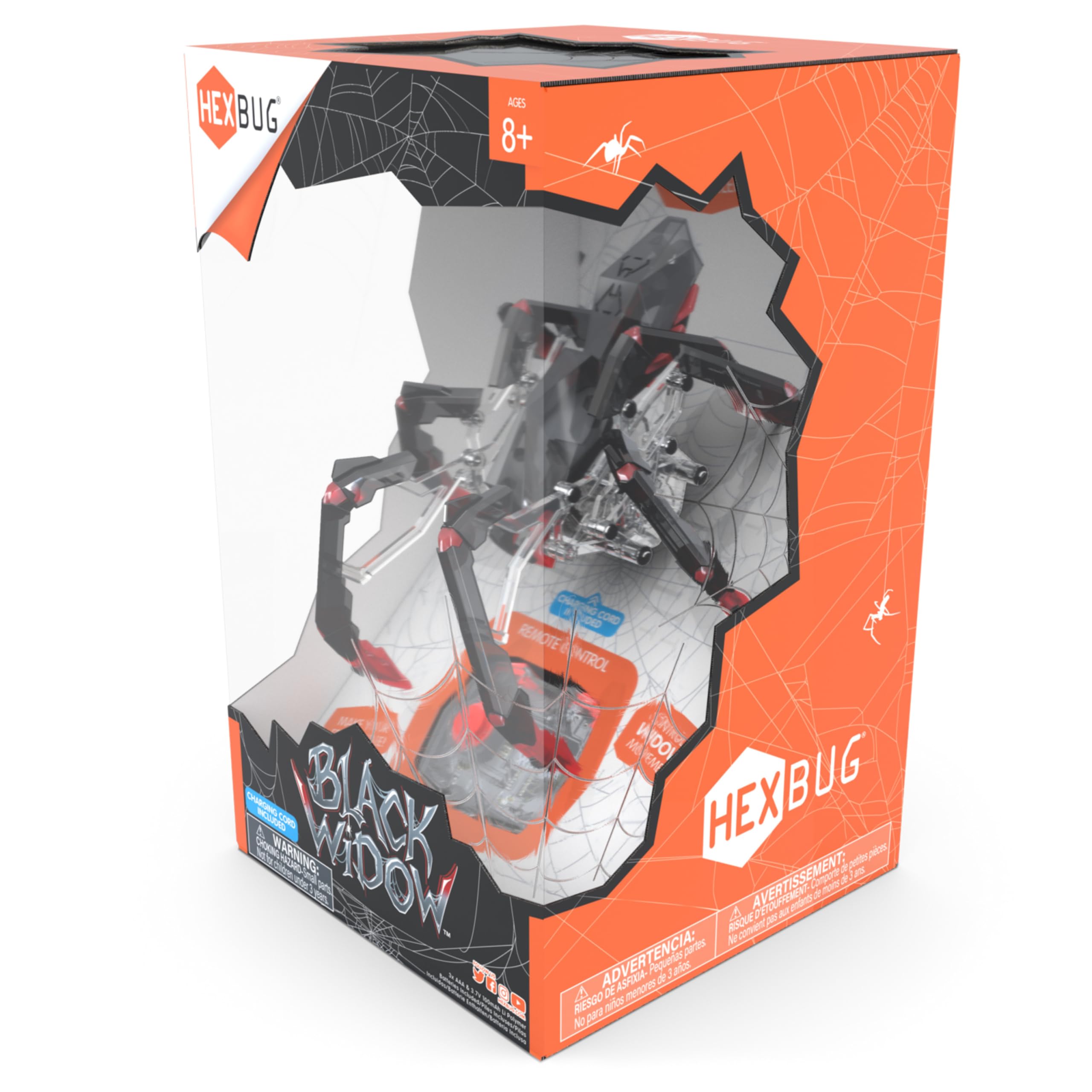 HEXBUG Remote Control Black Widow - Rechargeable Robotic Spider Toy for Kids Ages 8+, STEM Educational Toy with Adjustable Features for Boys & Girls | Perfect for Indoor Play, STEM Learning & Halloween Costume Accessory