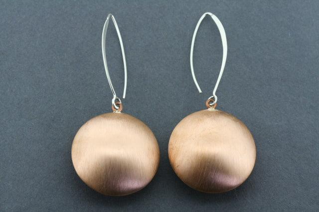 Large Brushed Smartie Earrings in Copper - Elegant Boho Jewelry for Women, Perfect for Parties, Weddings & Everyday Wear
