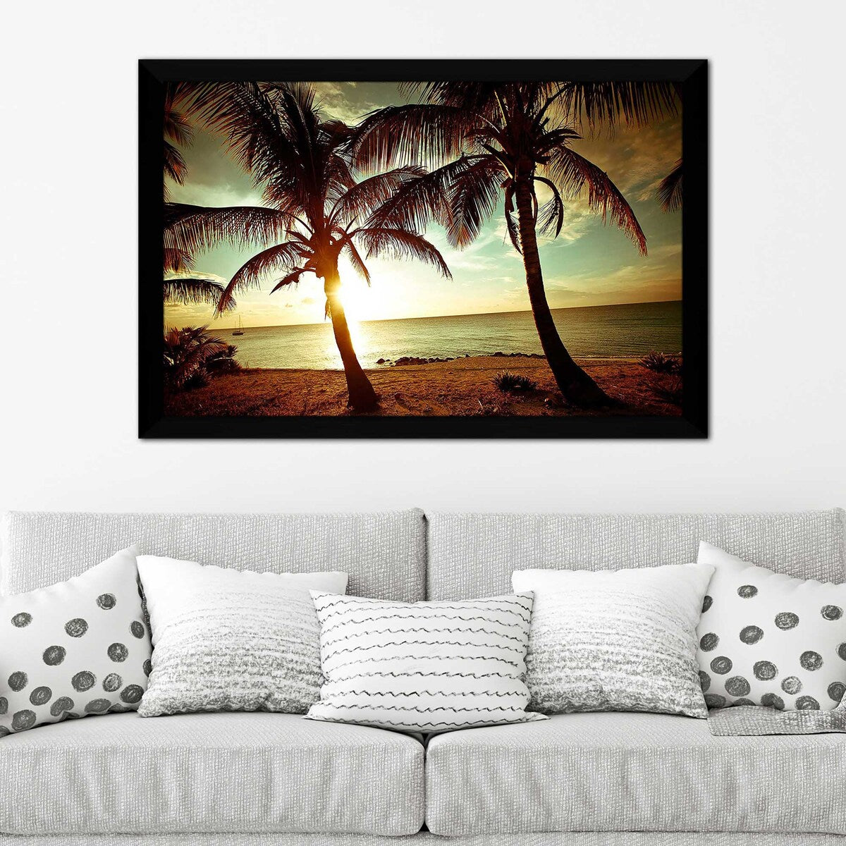 Bimini Sunset Print on Acrylic - Vibrant Wall Art Decor for Living Room, Bedroom & Office - Tropical Beach Sunset Painting for Home & Office Decoration