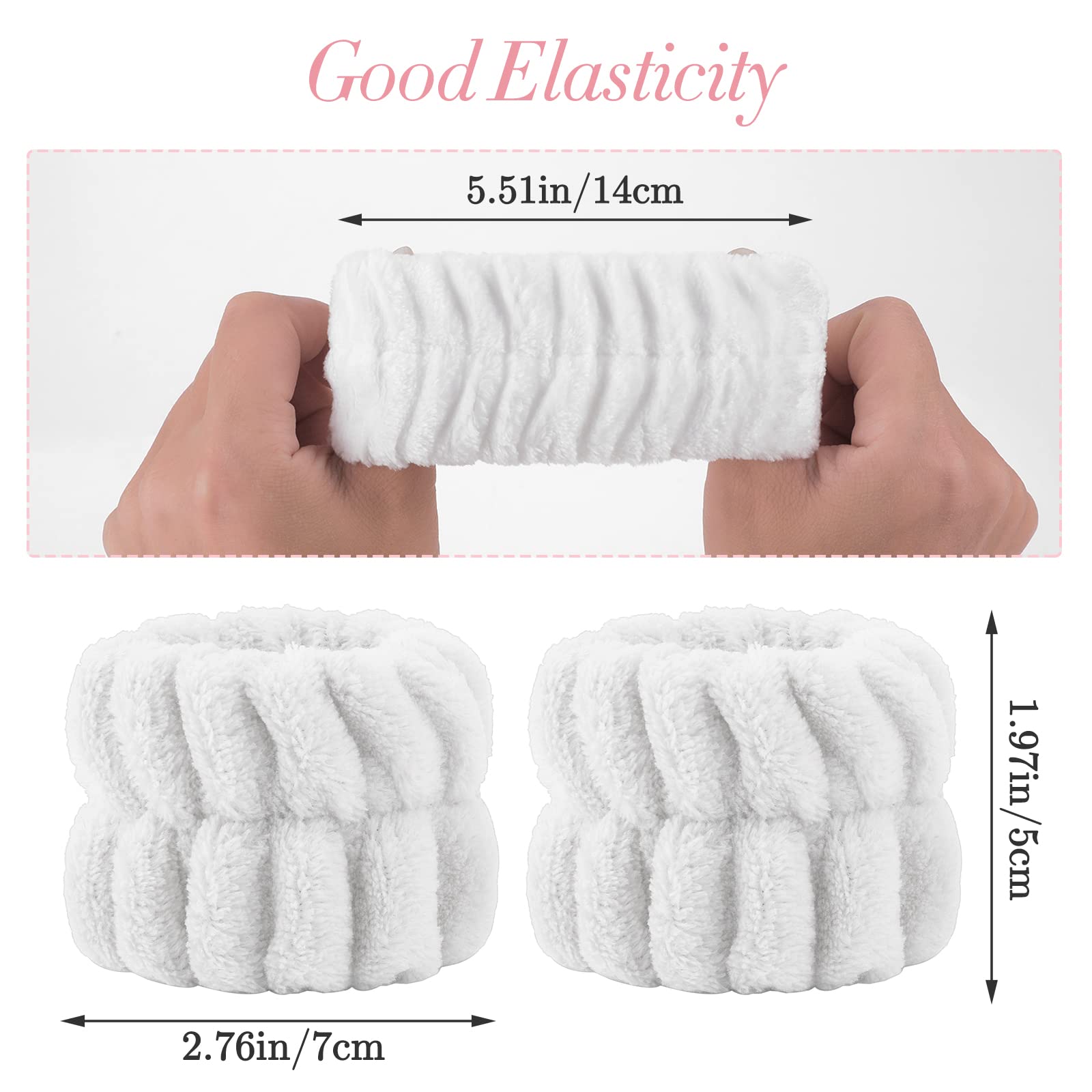 Sibba 6-Pack Wrist Towels - Soft Facial Wristbands & Spa Set for Washing, Skincare & Shower - Waterproof Arm Bands & Head Scrunchies - Perfect for Yoga, Gym & Daily Skincare Routine