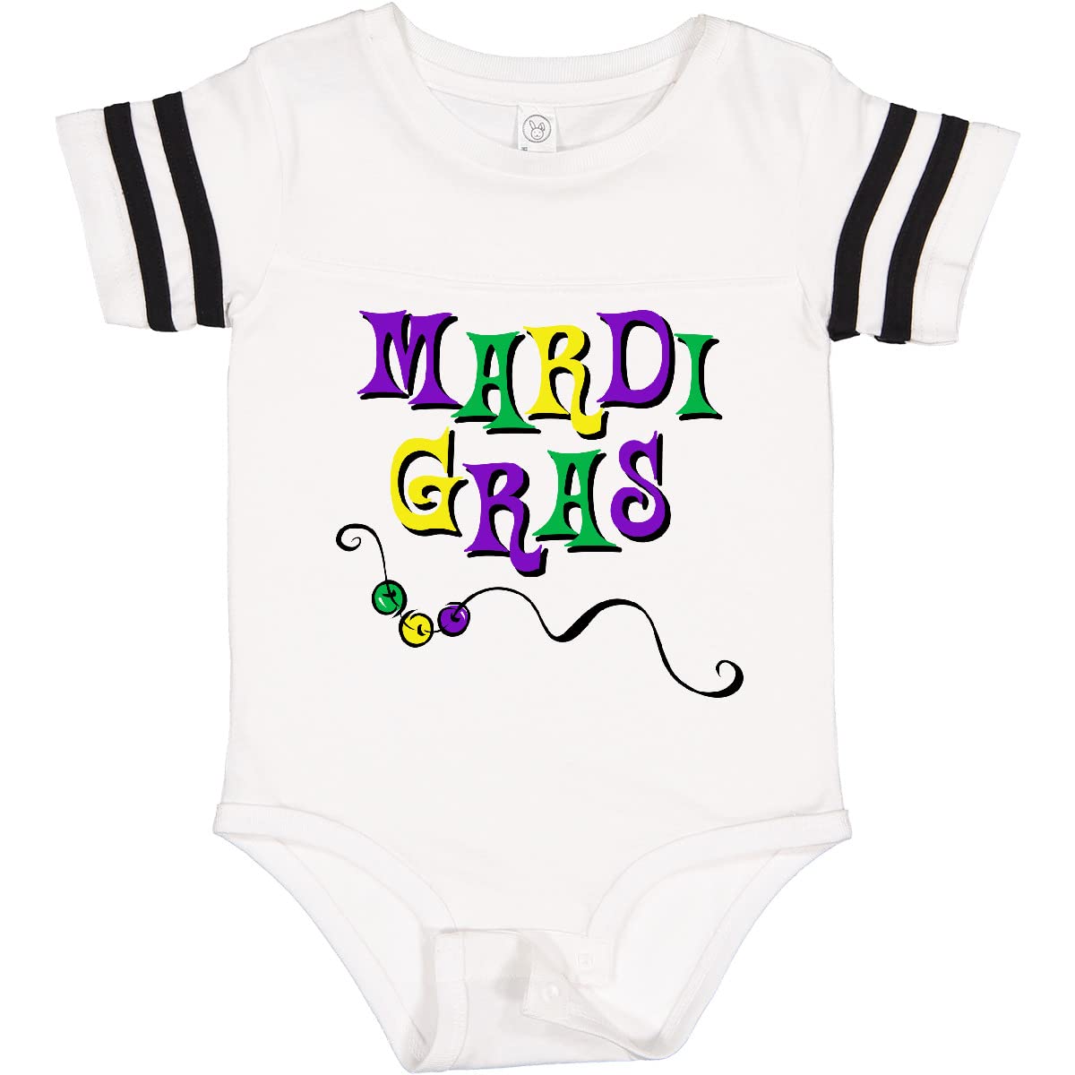 Inktastic Mardi Gras Beads Baby Bodysuit - Fun Festive Outfit for Carnival, Parades & Baby Showers