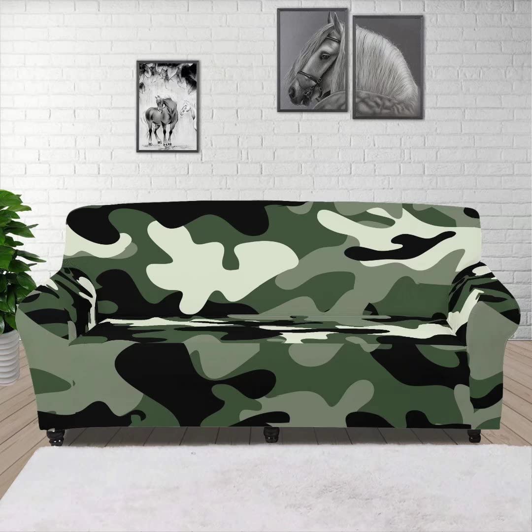 GOSTONG Camo Color Stretch Couch Cover for 2/3/4 Cushion Sofa - Waterproof Slipcover for 3-Seat Couch - Durable Furniture Protector for Pets & Kids - Perfect for Living Room, Office, and Home Decor